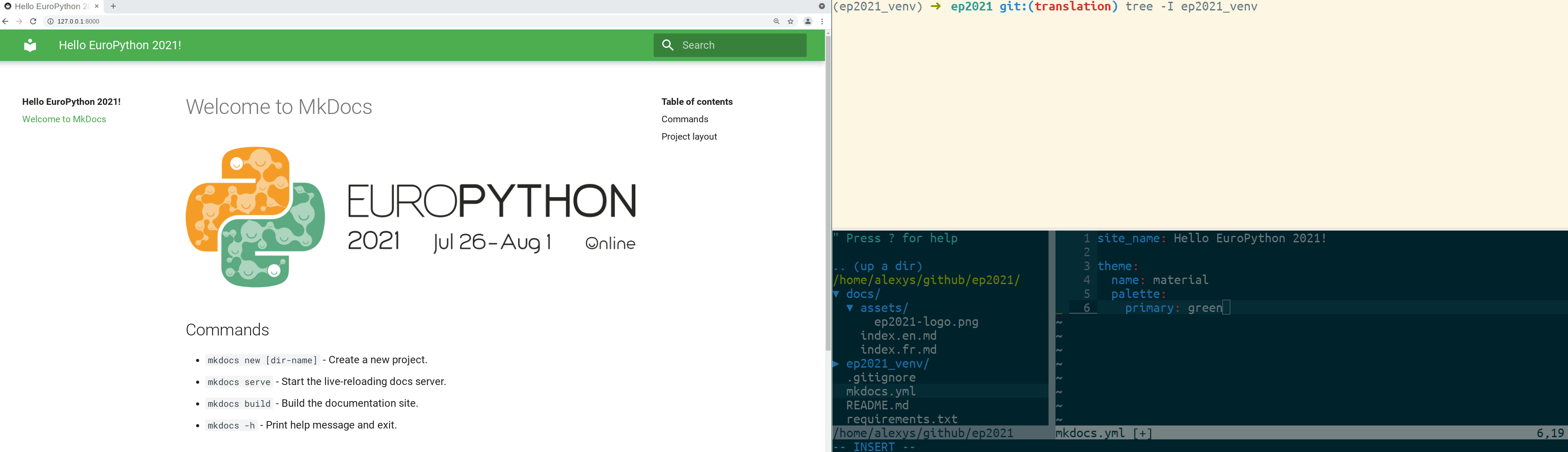 mkdocs + github talk mkdocs-static-i18n